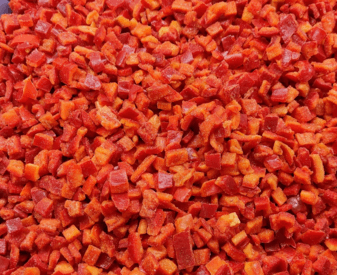 IQF Frozen red pepper cube diced blanched