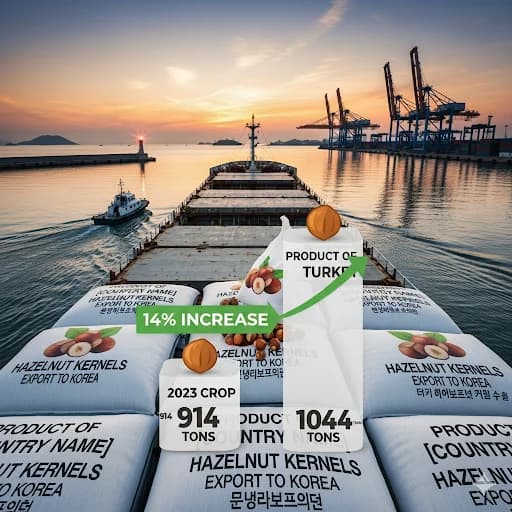 hazelnut kernels export to korea