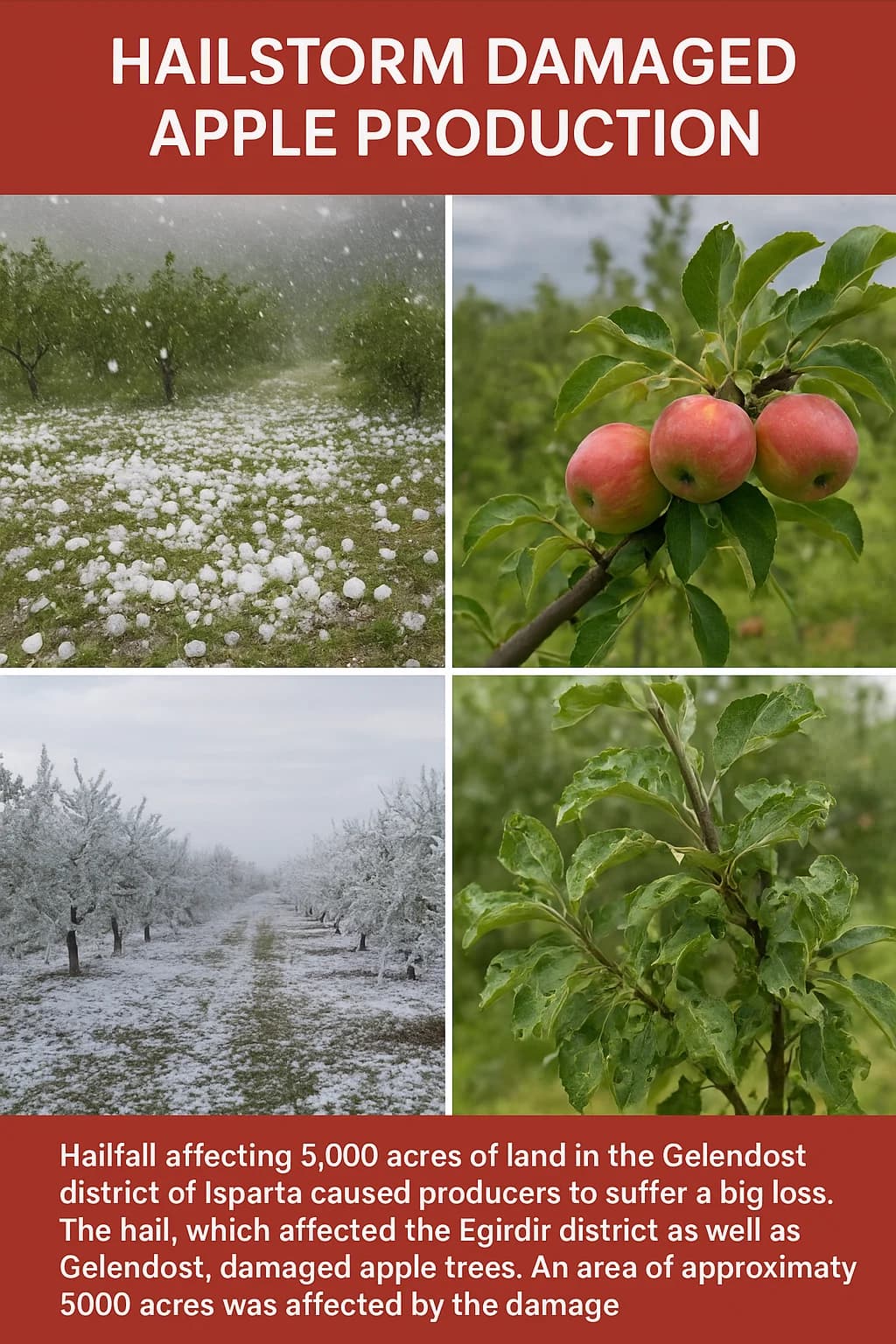 hailstorm damaged apple production in isparta
