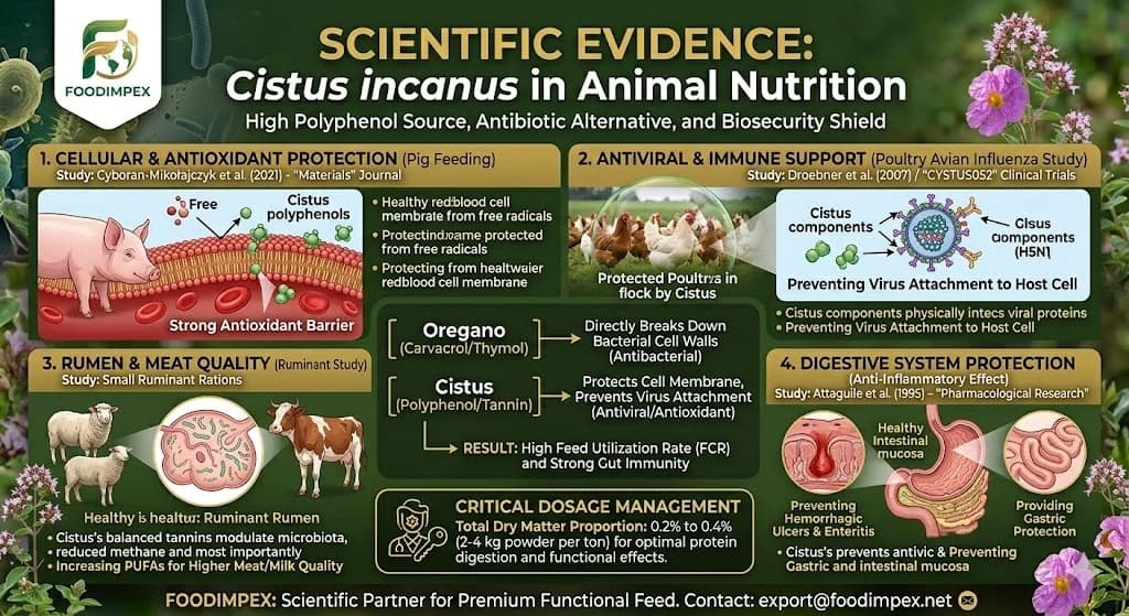 scientific studies in the fields of animal nutrition with cistus